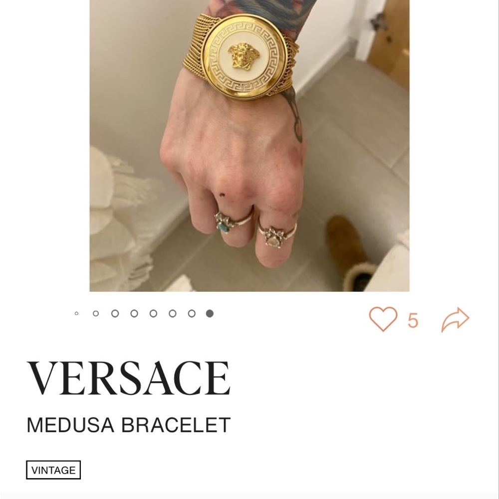 Versace Gold and White Medusa Bracelet